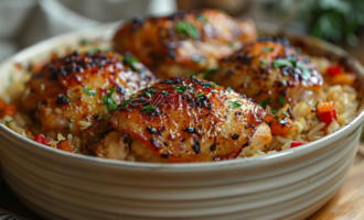 Фаршированная курица рисом в духовке 1